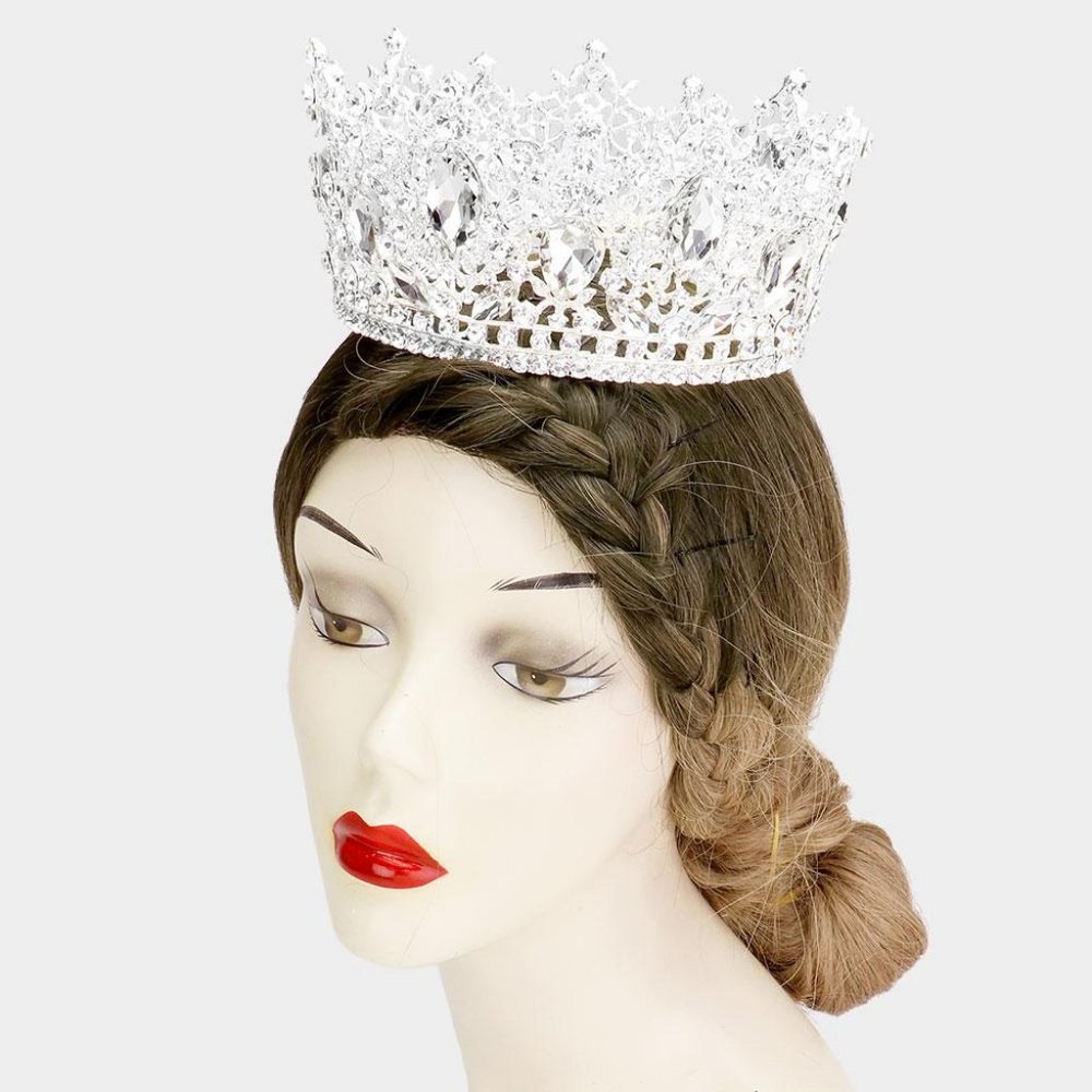 Crystal Stone Accented Leaf Crown